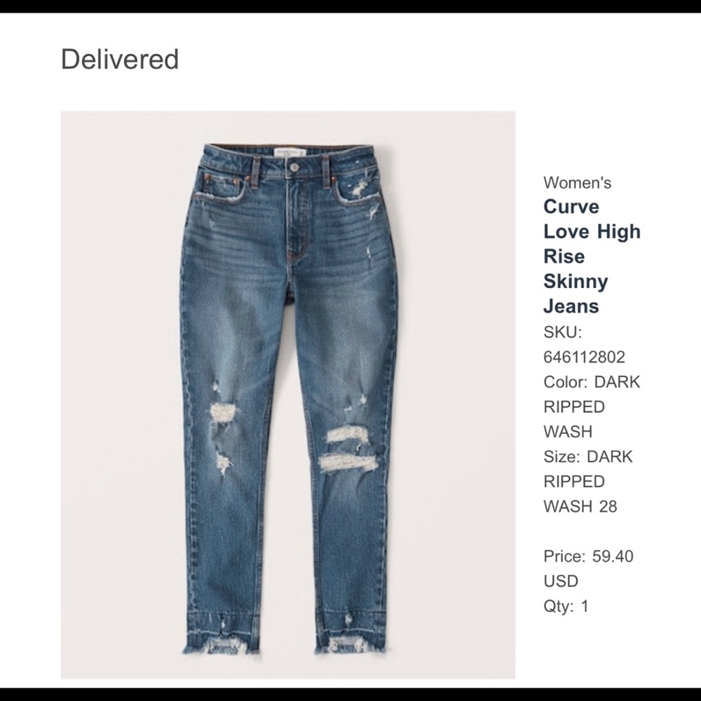 Abercrombie & Fitch Curve Love The Skinny High Rise Jeans
